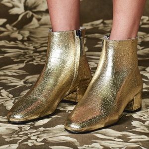 FREDA SALVADOR TRUE BOOT - METALLIC GOLD CROC